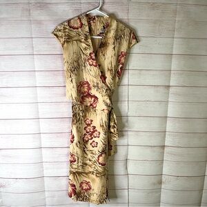 Valerie‎ Stevens 100% Silk Floral Side Tie Dress Size 8